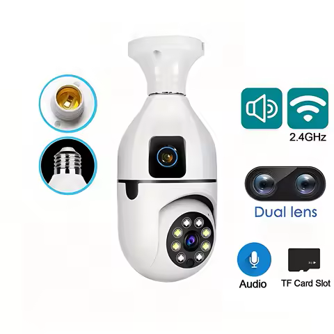 Camara Seguridad 2 Lentes Bombillo Wifi